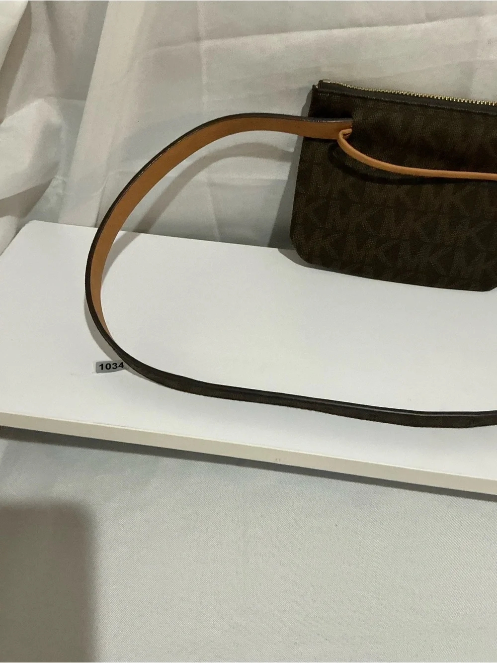 Michael Kors Brown Logo Crossbody Belt Bag with Gold Hardware